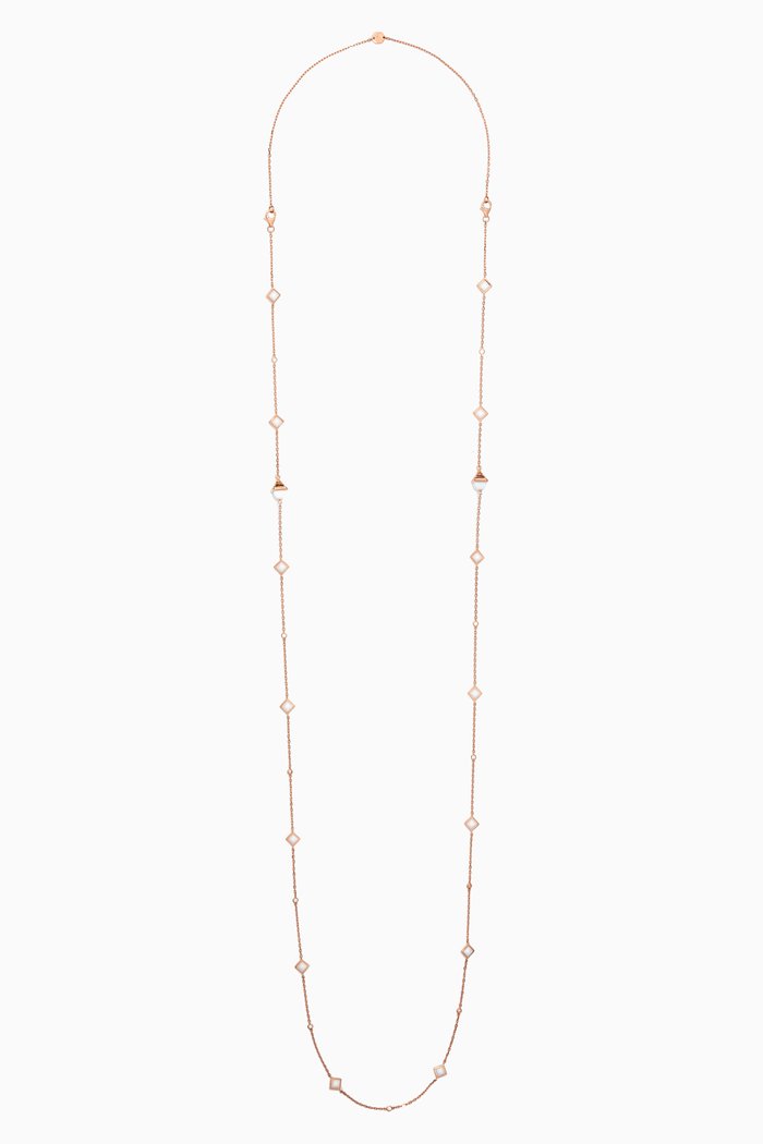 

Cleo Diamond Pyramid Chain Necklace in 18kt Rose Gold