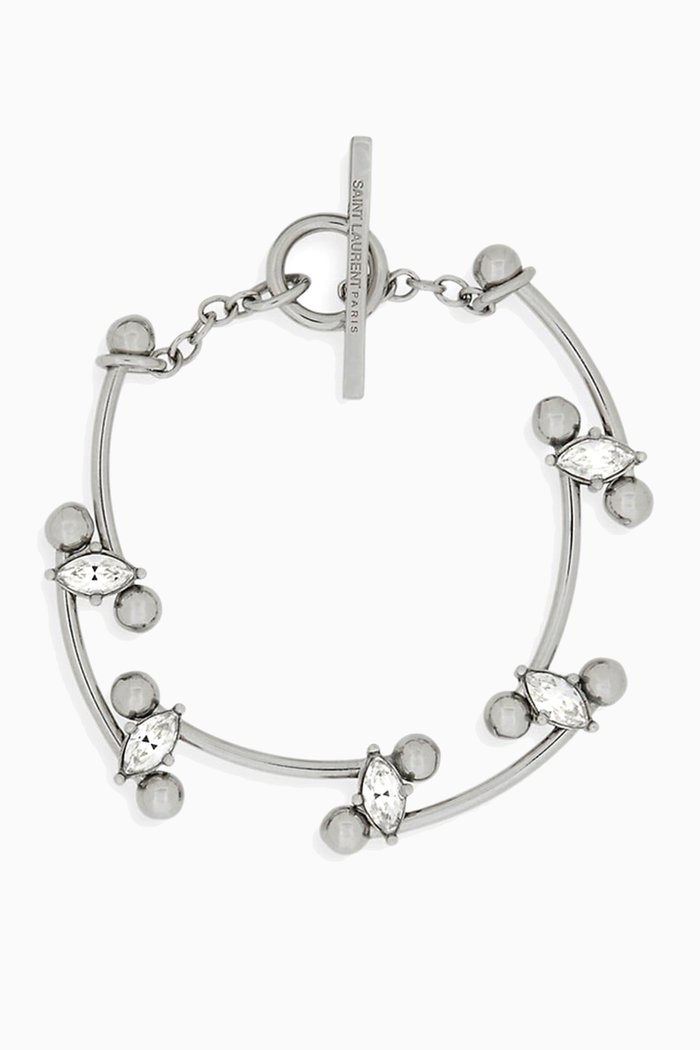 

Rhinestone Cuff Bracelet in Metal, Silver