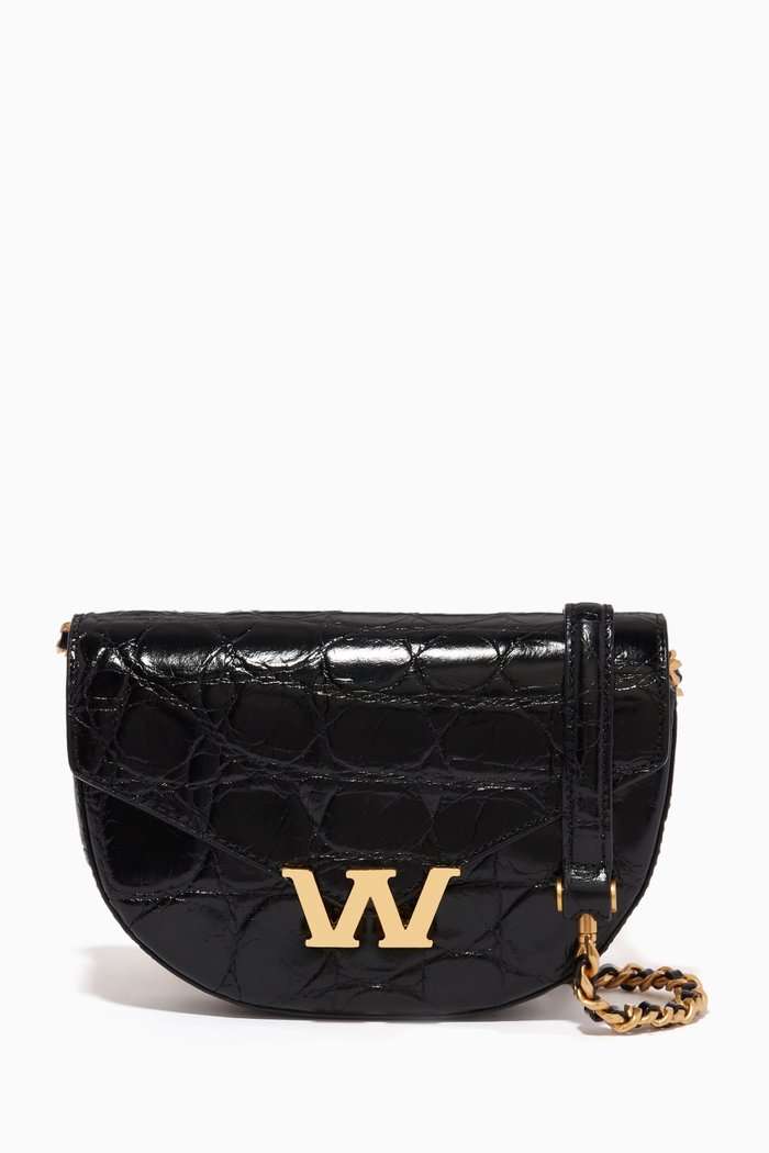 

Small W Legacy Crossbody Bag in Leather, Black