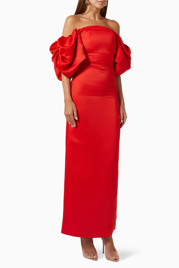 

Ruby Off-shoulder Maxi Dress, Red