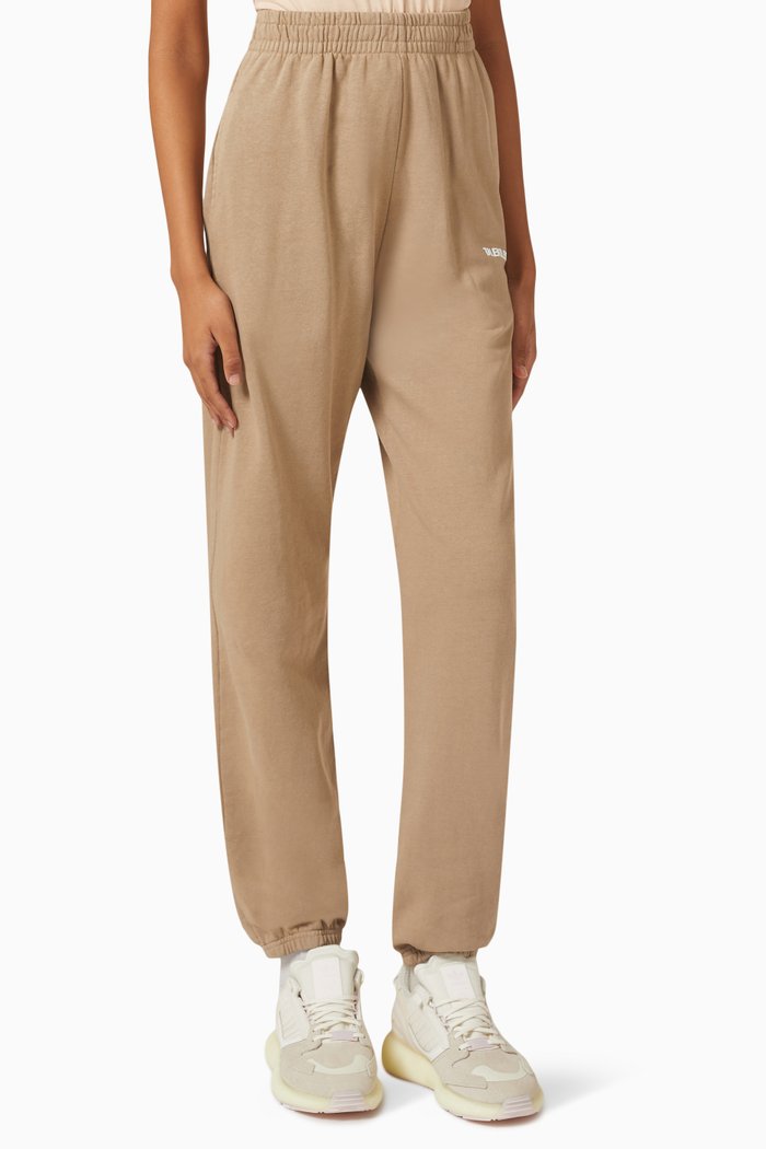 

Oversized Sweatpants in Cotton Fleece, Brown