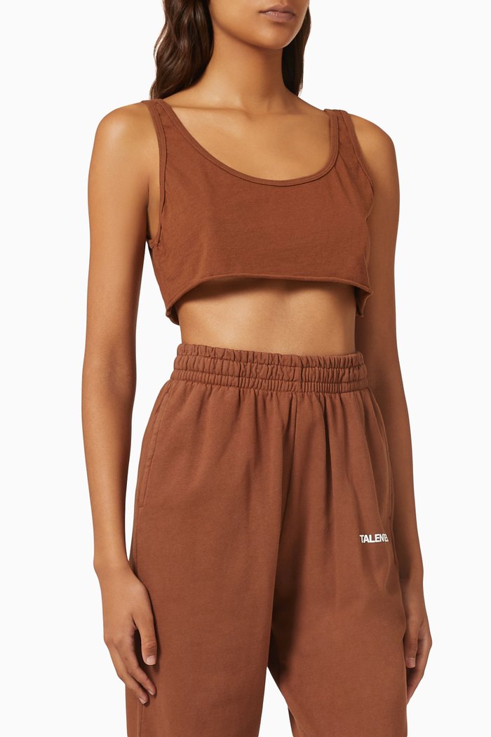 

Tank Bra in Cotton Jersey, Brown