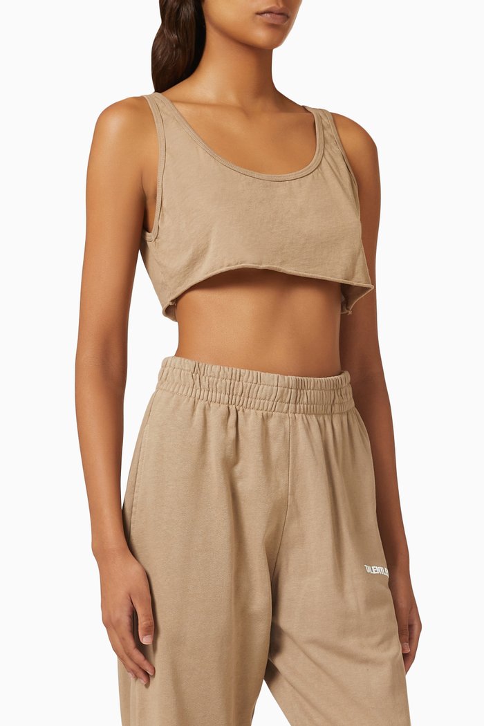 

Tank Bra in Cotton Jersey, Brown