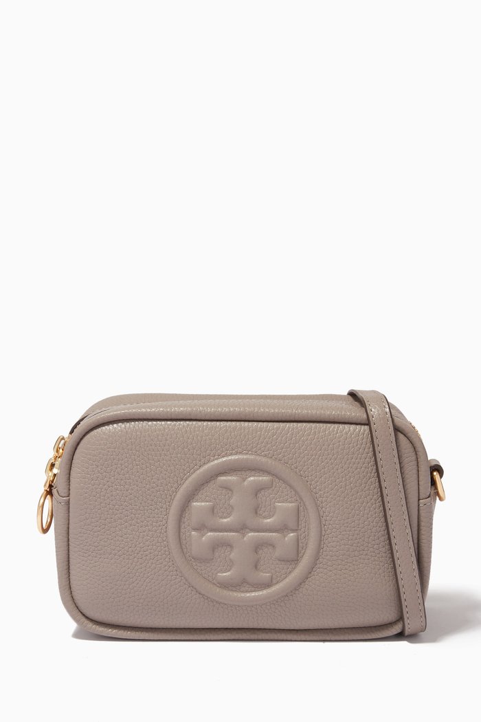 

Mini Perry Bombe Bag in Pebbled Leather, Grey