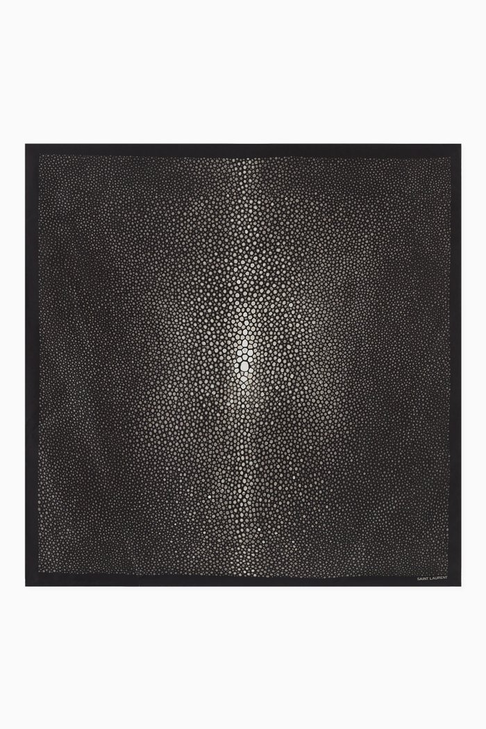 

Galuchat-print Square Bandana in Silk-twill, Black