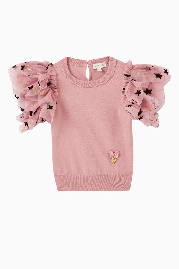 

Nakita Star Top in Cotton-knit, Pink