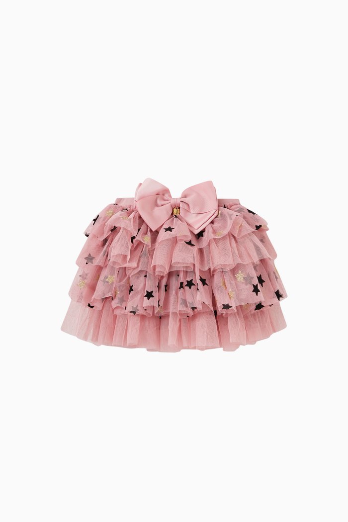 

Abbie Star Ruffled Skirt in Tulle, Pink