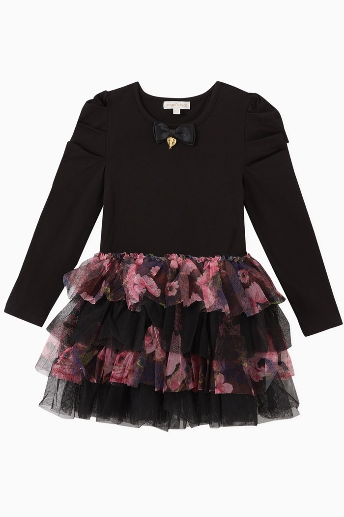 

Sakura Kew Dress in Cotton-jersey & Tulle, Black