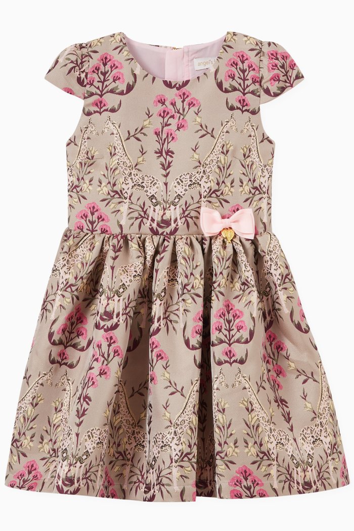 

Gloria Dress in Floral-jacquard, Neutral