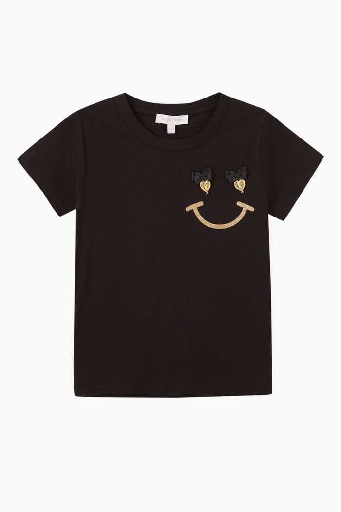 

Happy Glitter T-shirt in Cotton-jersey, Black