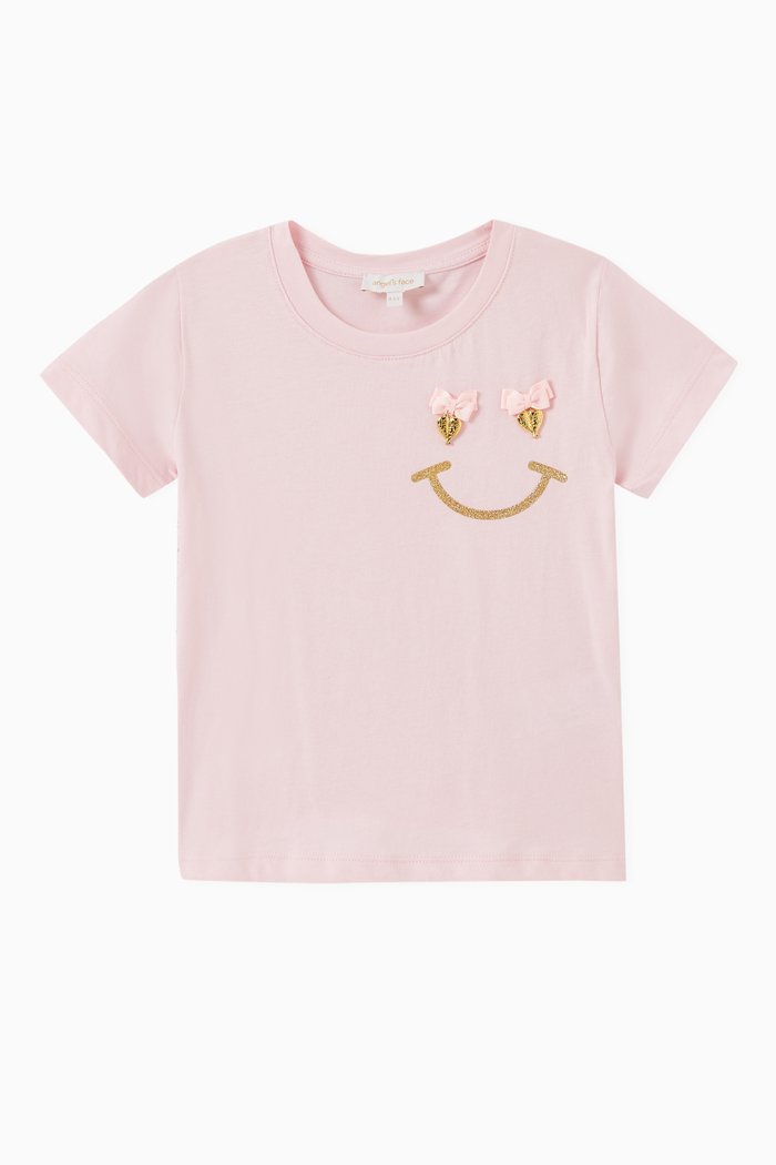 

Happy Glitter T-shirt in Cotton-jersey, Pink
