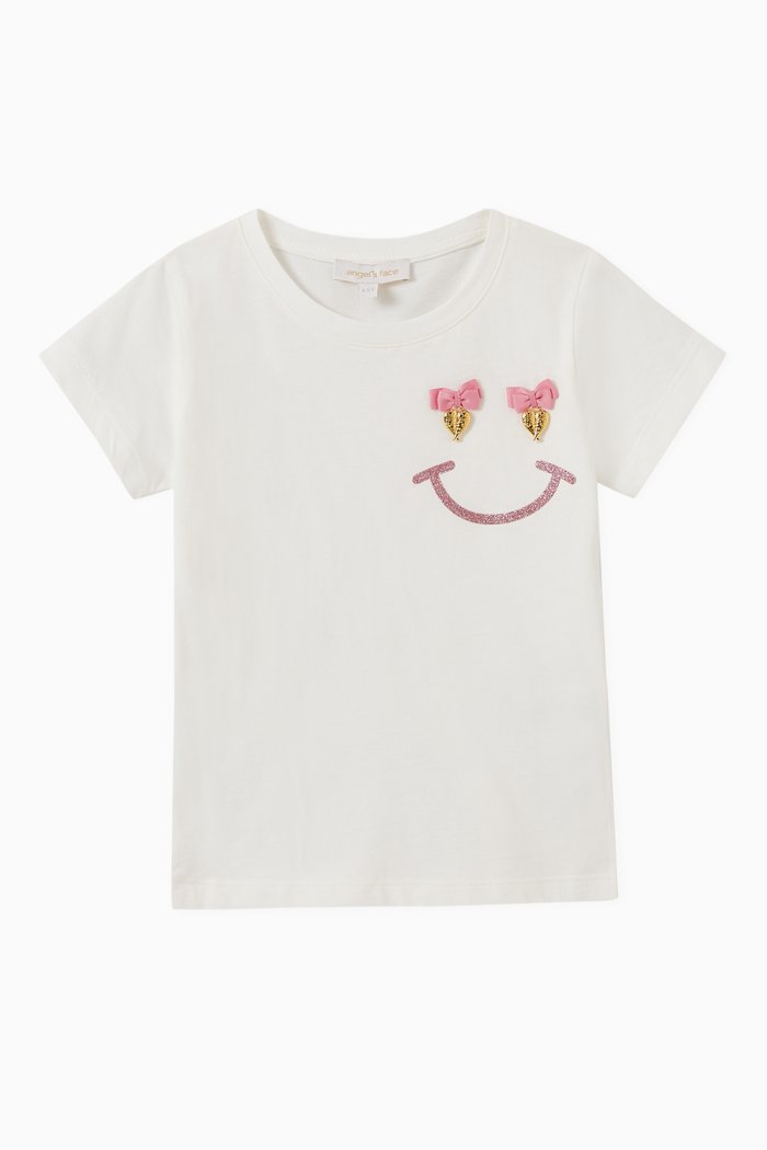 

Happy Glitter T-shirt in Cotton-jersey, White