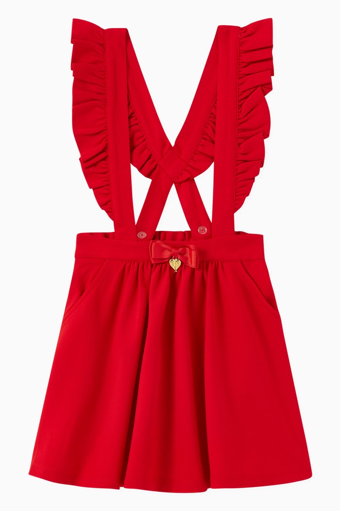 Opera Pinafore Dress in Jacquard, Red