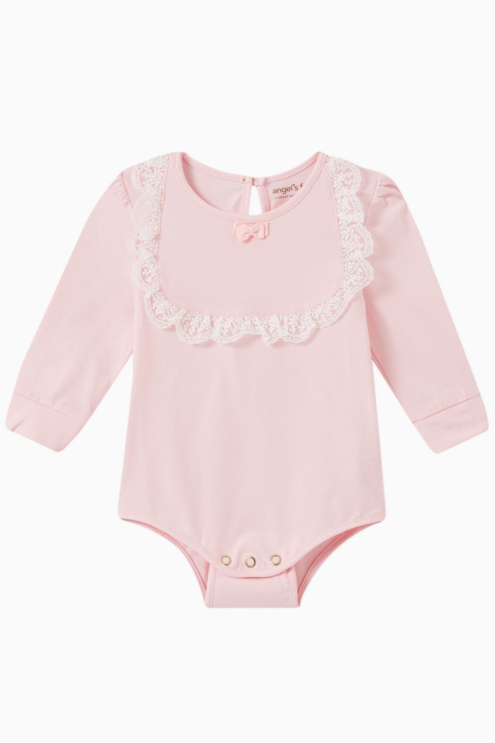 

Julia Ruffle Bodysuit in Cotton, Pink