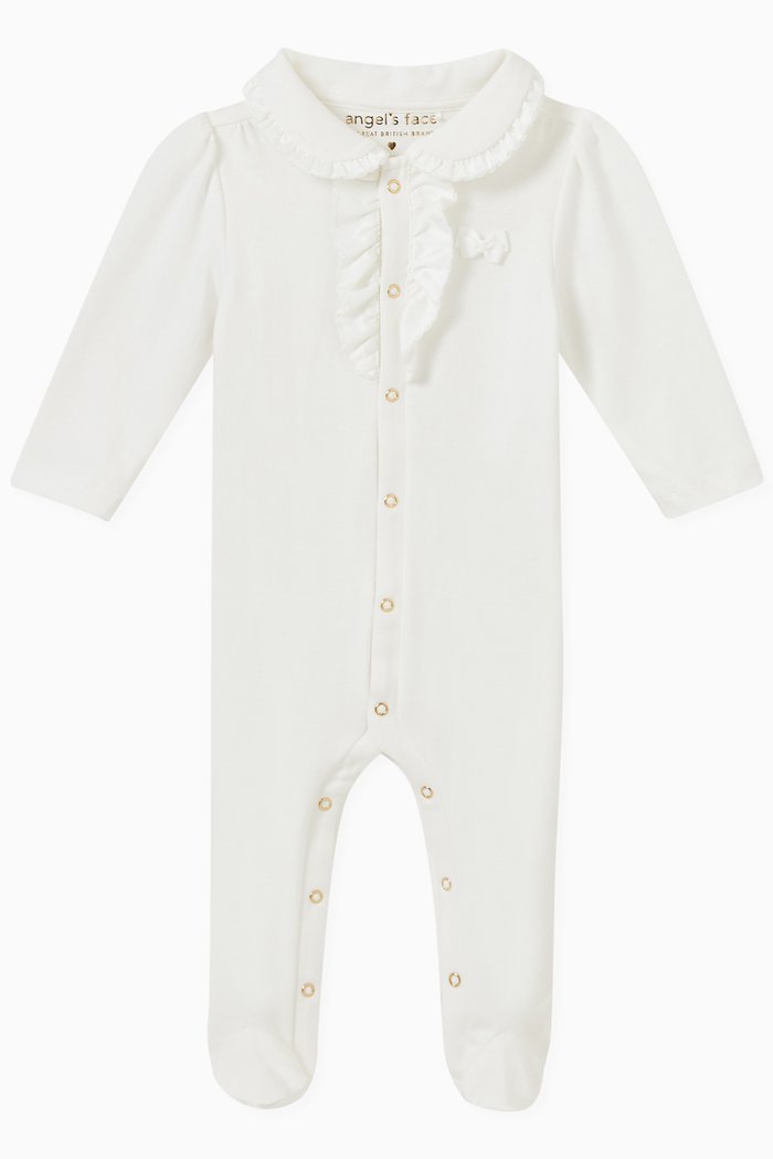 Sonia Sleepsuit in Cotton, White