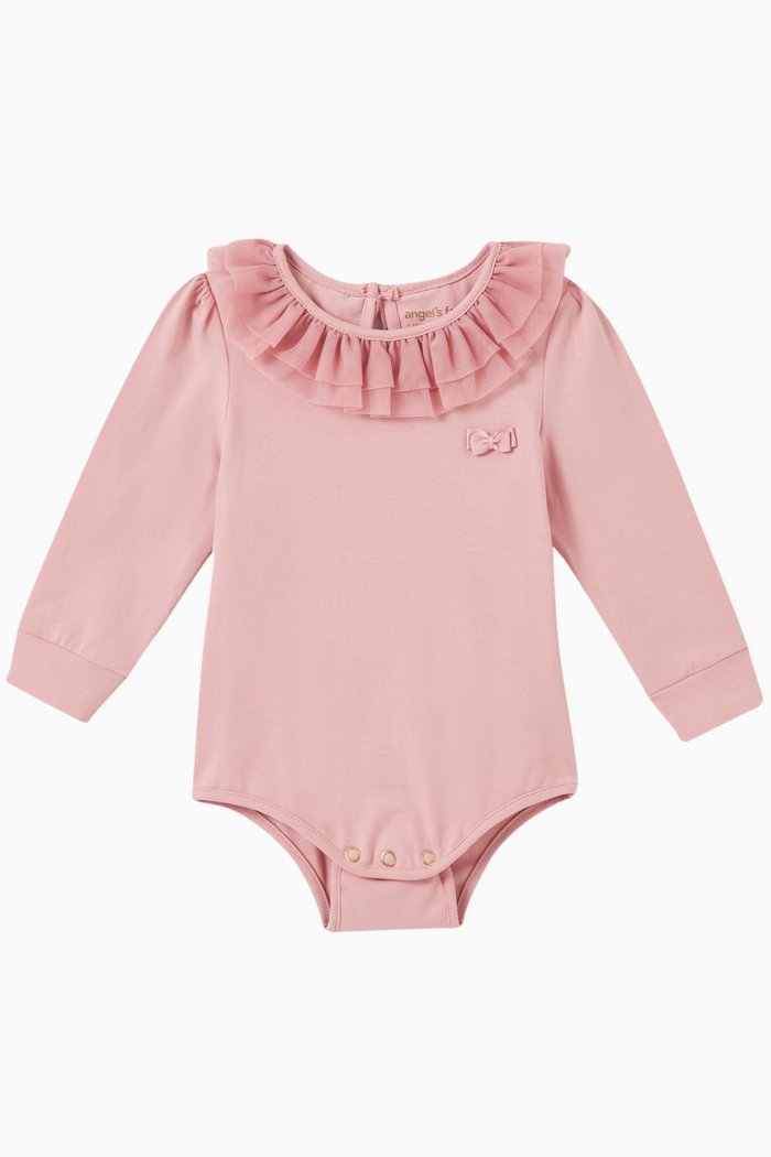 

Cutie Ruffle Bodysuit in Stretch-cotton, Pink