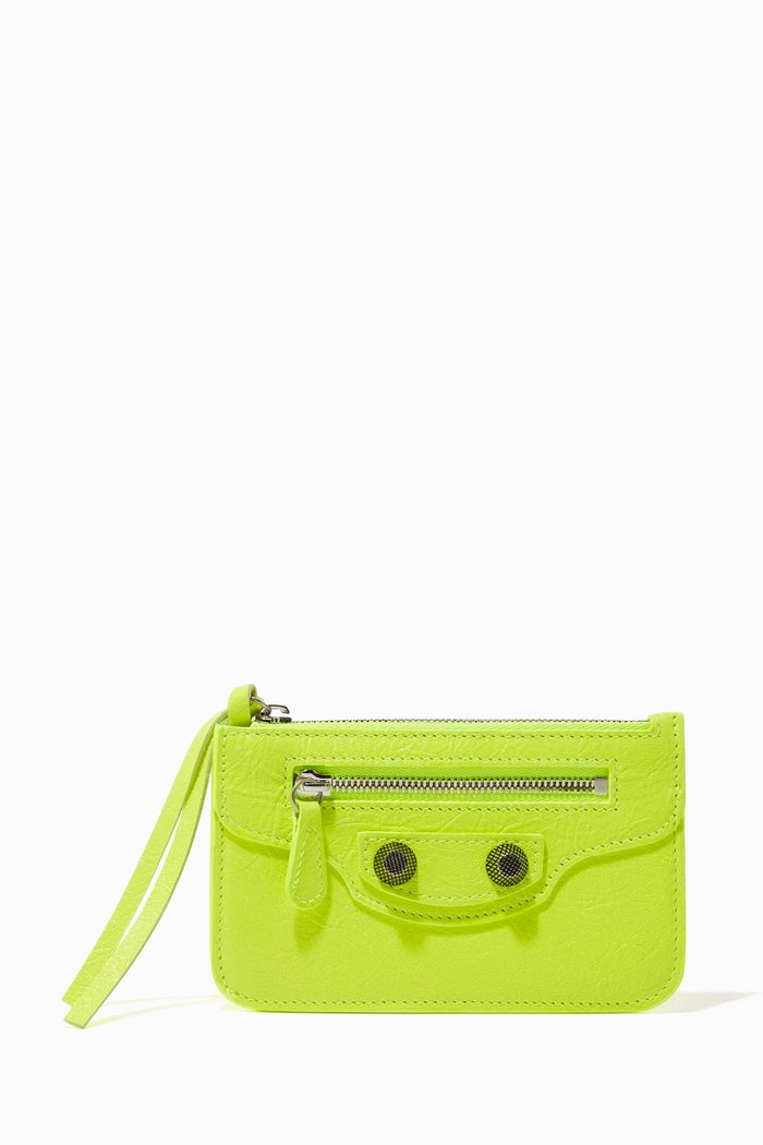 

Le Cagole Long Coin and Card Holder in Calfskin, Yellow