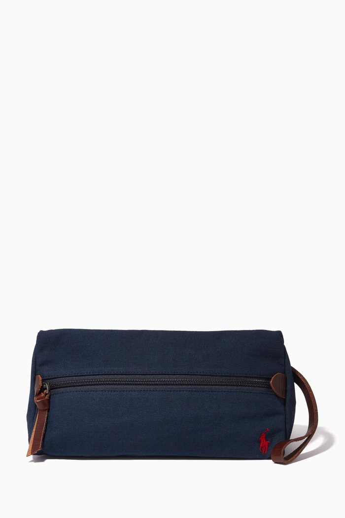 

Medim Shave Kit Pouch in Cotton Canvas, Blue