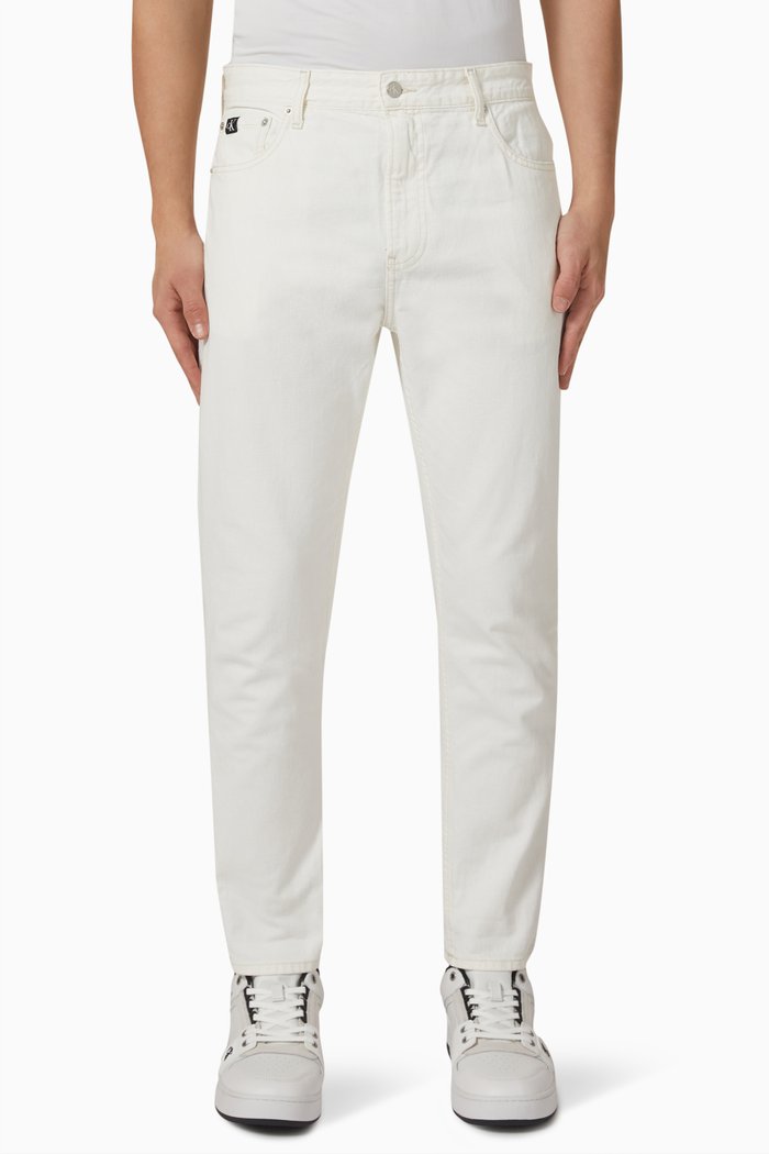 

Dad Jeans in Cotton-denim, White