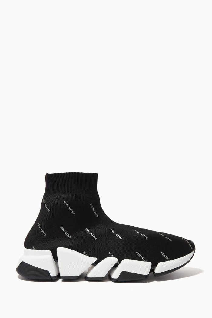 

Speed 2.0 Sneakers in Allover Logo Recycled Knit, Black