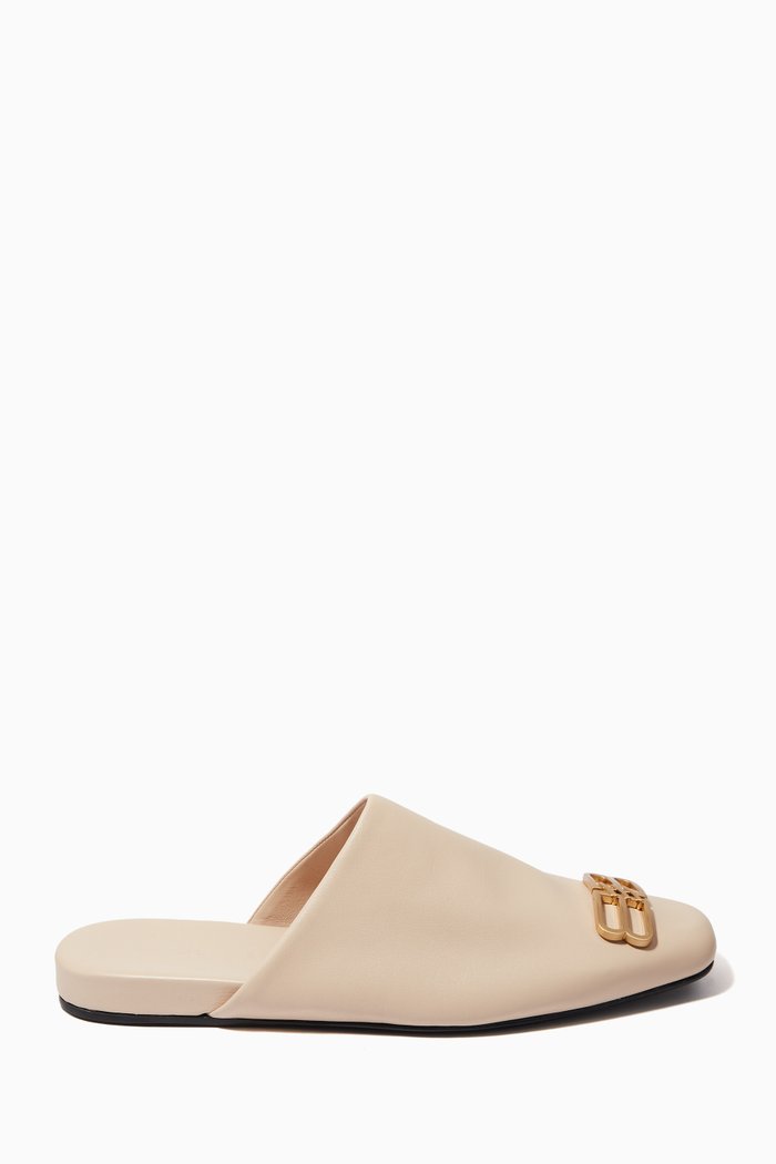 

Cosy BB Mules in Shiny Calfskin, Neutral