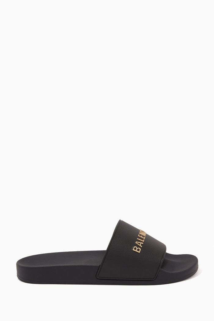 

Logo Pool Slides in Rubber, Black