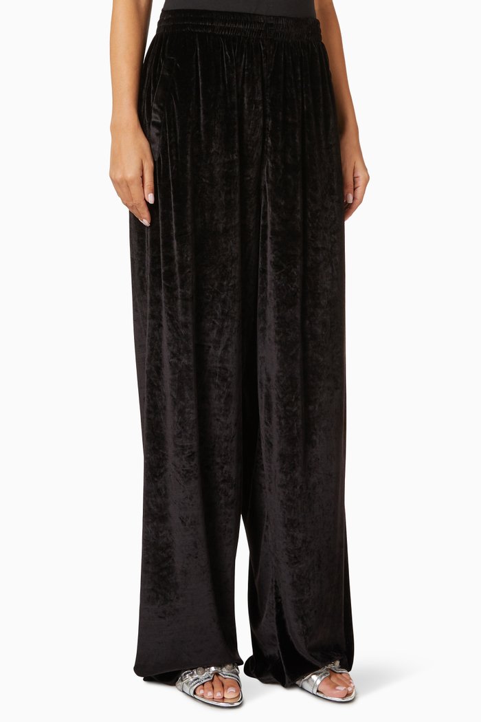 

Baggy Sweatpants in Velvet Jersey, Black