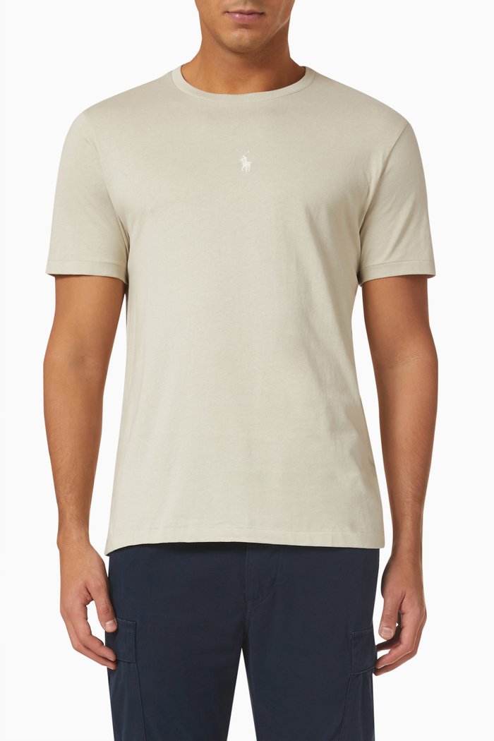 Logo T-shirt in Cotton, Neutral