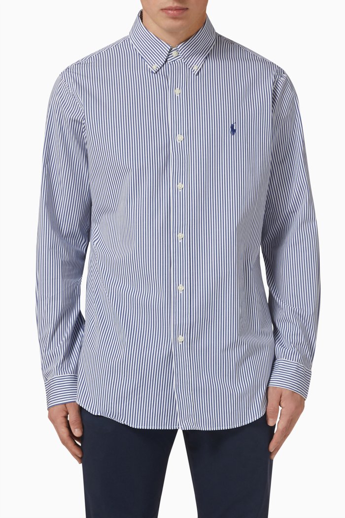 

Long Sleeve Shirt in Cotton, Blue
