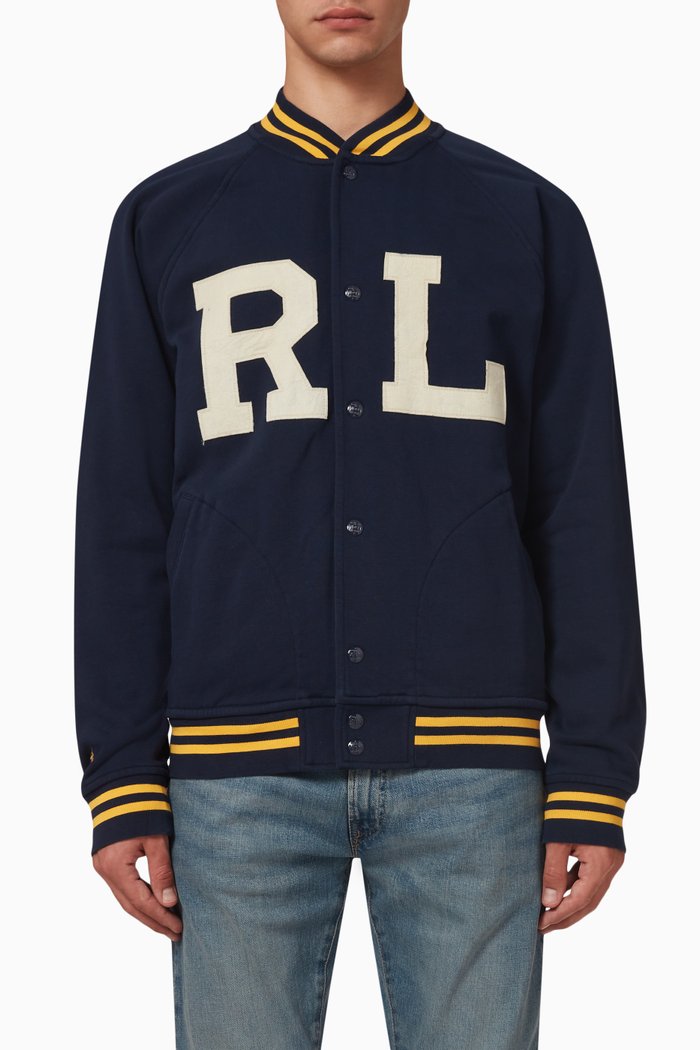 

Baseball Logo Jacket in Cotton, Blue