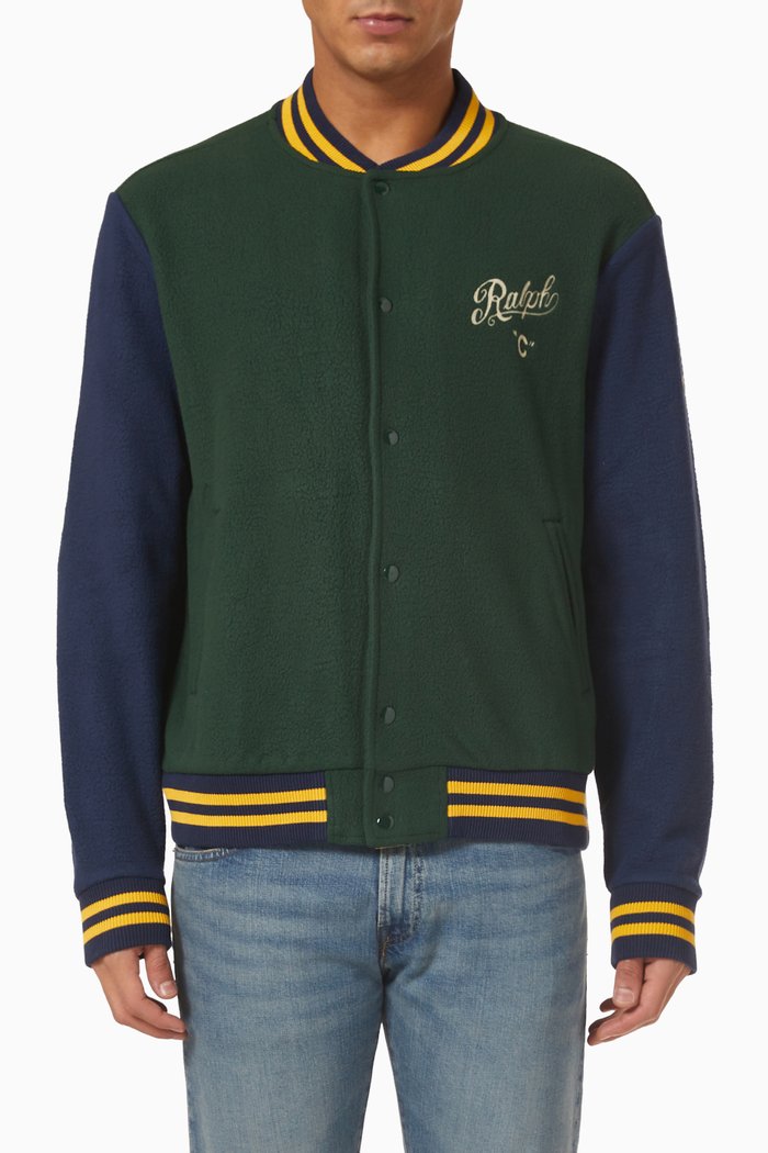 

Baseball Jacket in Fleece, Blue