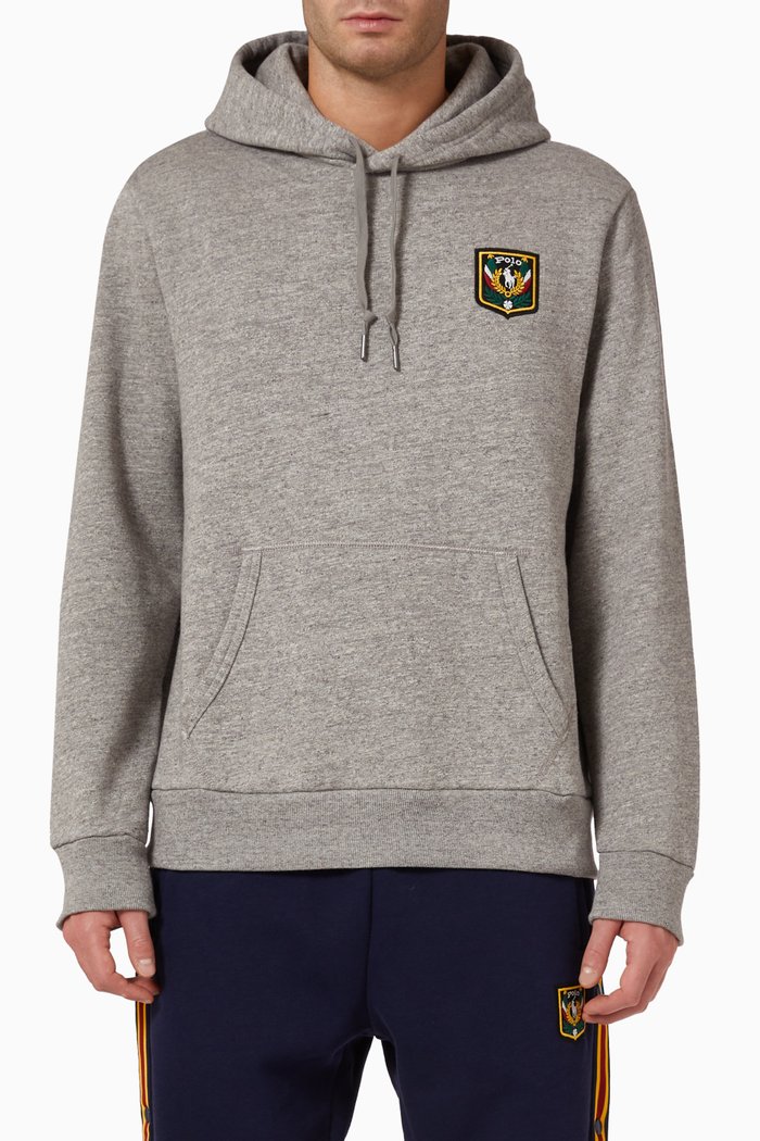 

Hoodie in Cotton Fleece, Grey