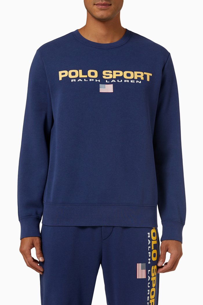 

Long Sleeve Sweatshirt in Fleece, Blue
