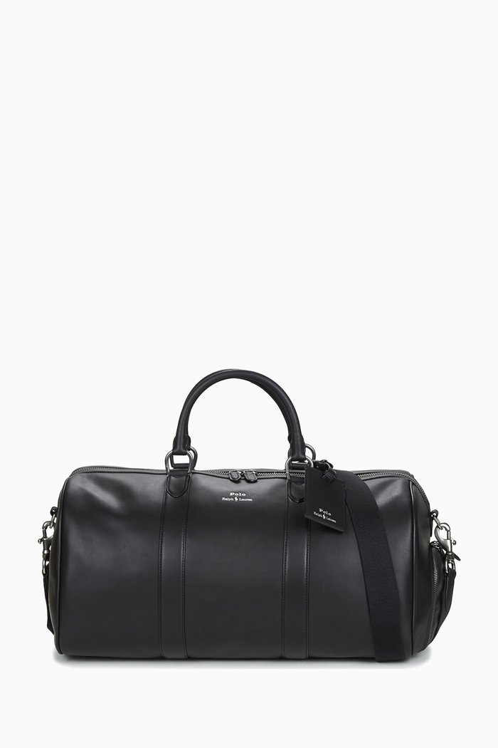 

Duffle Bag in Smooth Leather, Black