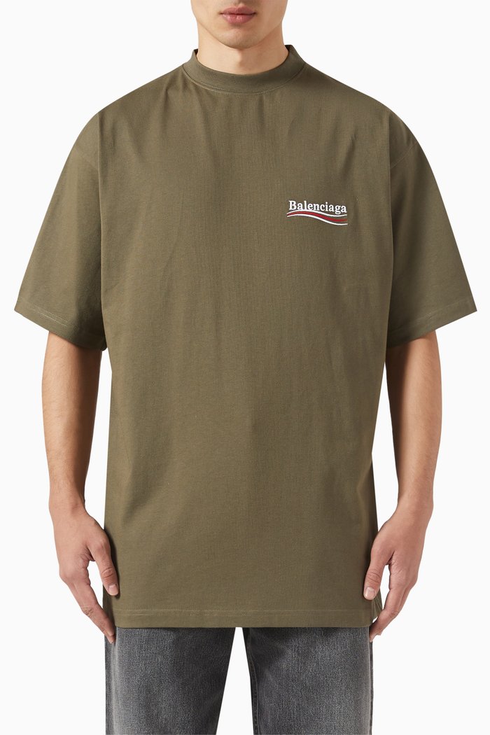 

Political Campaign Large Fit T-shirt in Vintage Jersey, Brown