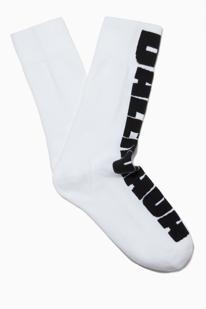 

Bold Logo Tennis Socks in Sponge-knit, White