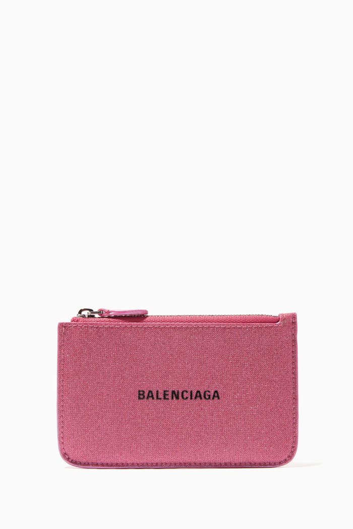 

Cash Long Coin & Card Holder in Glitter-fabric, Pink