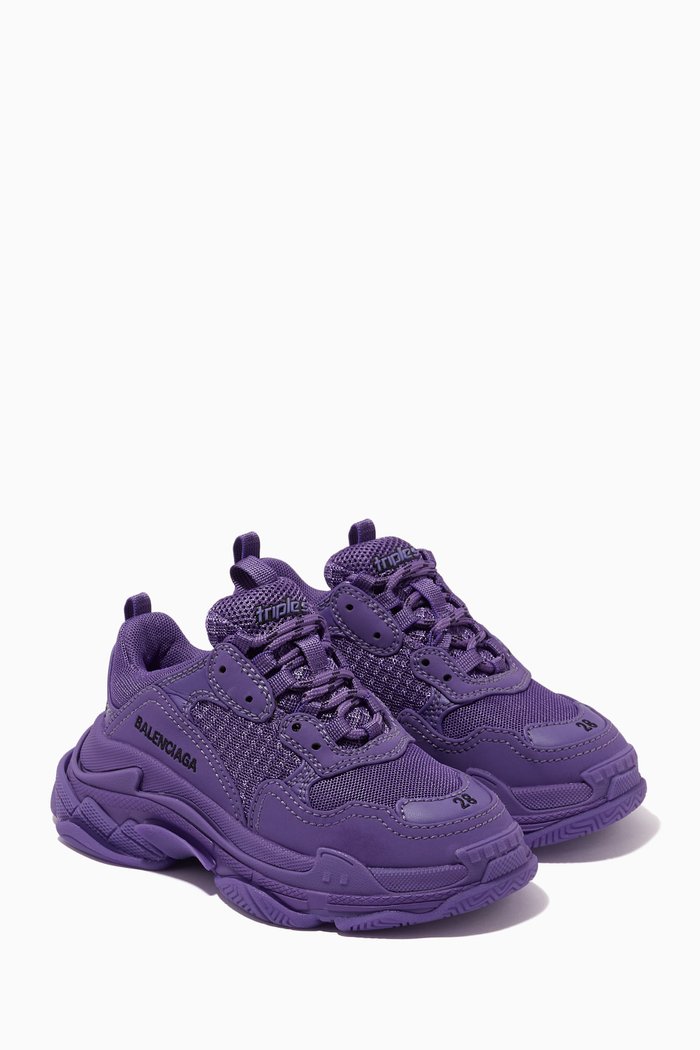 

Triple S Sneakers in Double Foam & Mesh, Purple