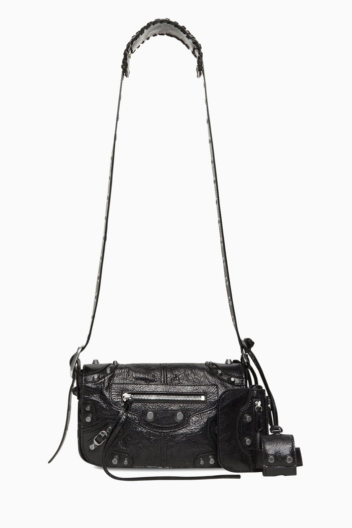 

Le Cagole XS Flap Bag in Arena Lambskin, Black