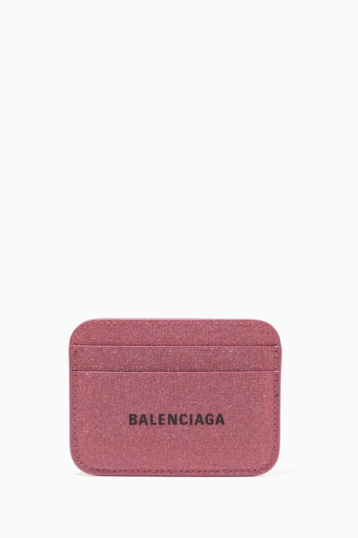 

Cash Card Holder in Glitter-fabric, Pink