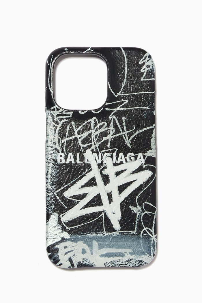 

Graphic Logo Printed iPhone 13 Pro Case in Canvas, Black