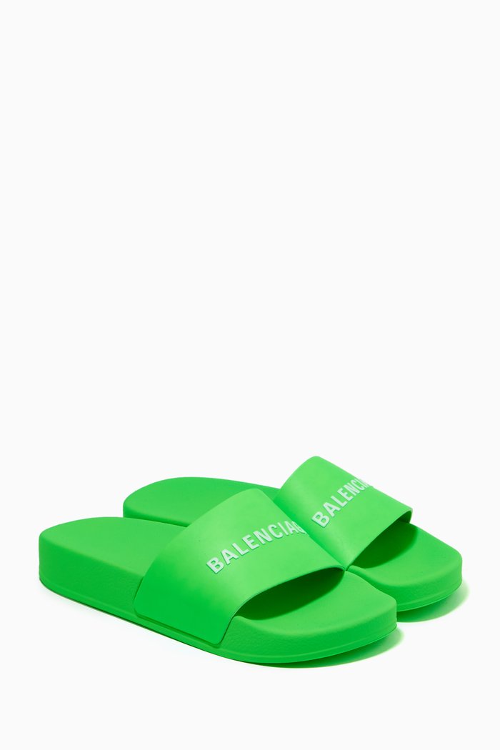 

Logo Pool Slides in Rubber, Green