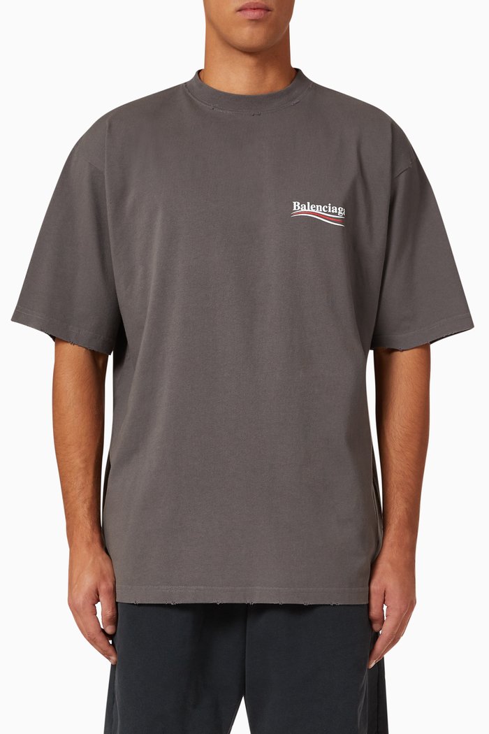 

Logo Large Fit T-shirt in Cotton Jersey, Grey