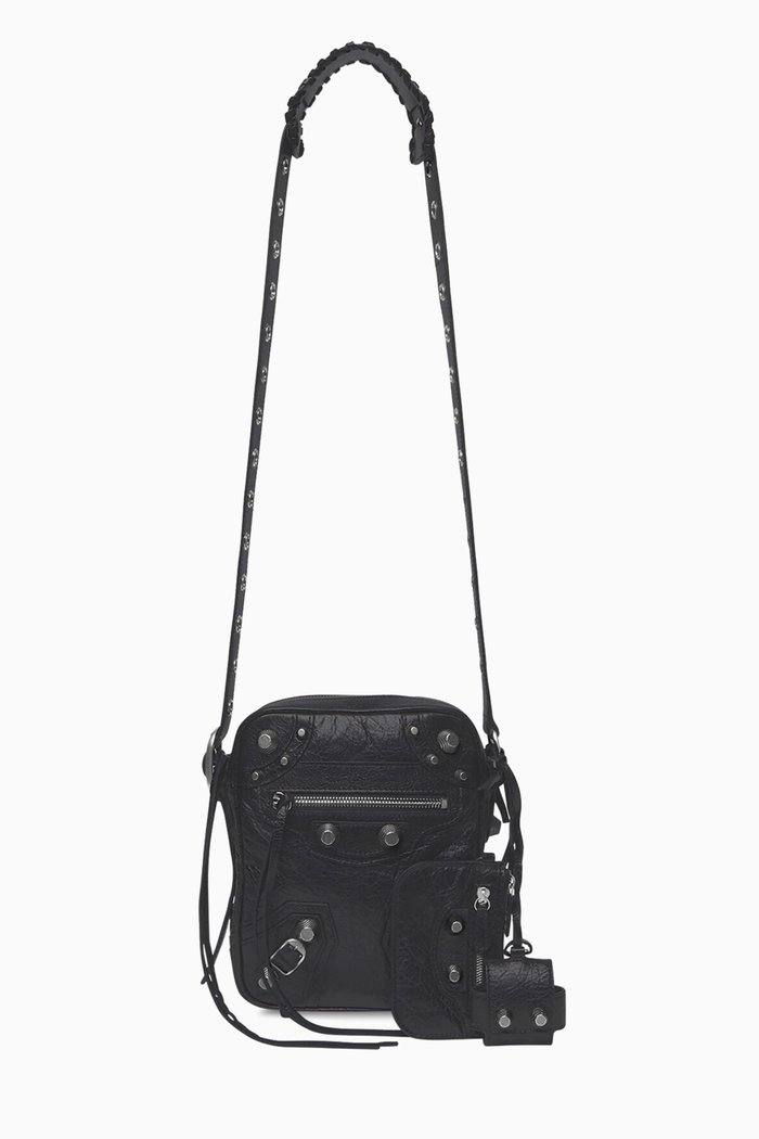 

Le Cagole Crossbody Bag in Arena Lambskin, Black