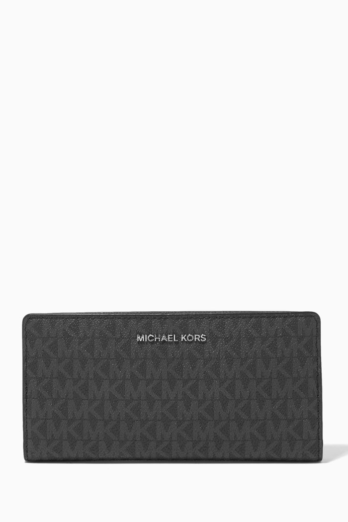 

Slim Logo-print Wallet & Card Case in Coated-canvas, Brown