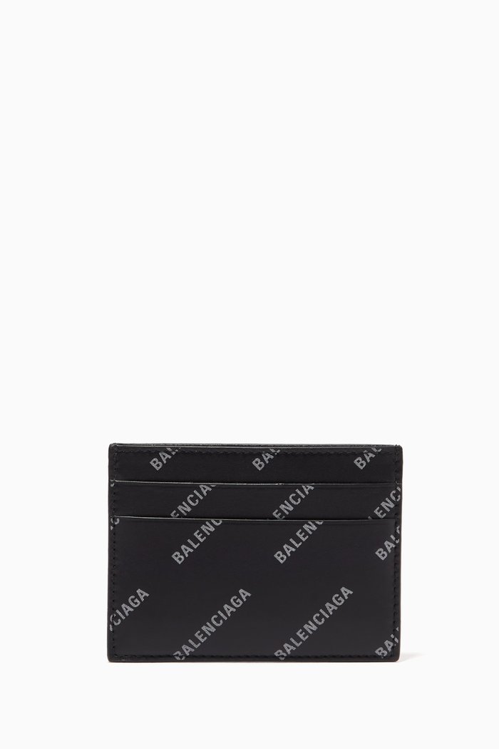 

Logo Cash Card Holder in Leather, Black