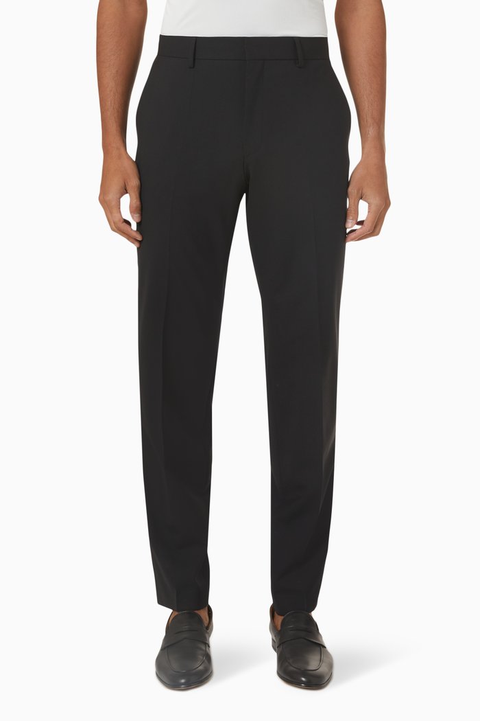 

Regular Fit Pants in Virgin Wool, Black