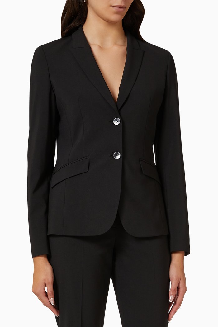 

Julea Blazer in Wool Blend, Black