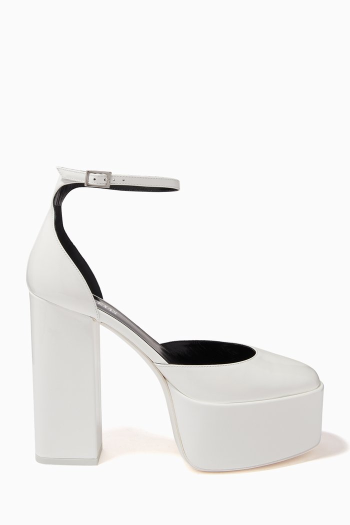 

Dalilah 130mm Heel Sandals in Pstent Leather, White