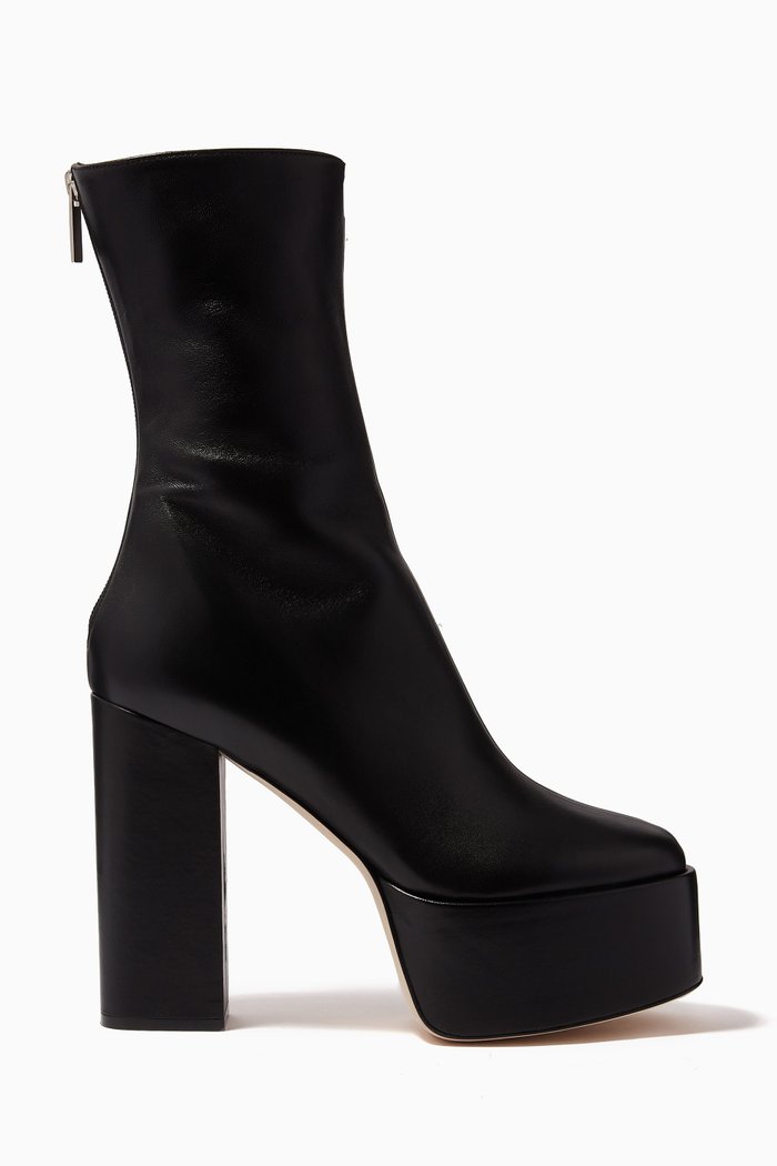 

Lexy Platform 130mm Ankle Boots in Nappa Leather, Black